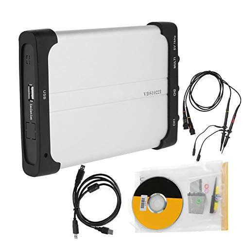 ASHATA VDS1022I PC USB Osciloscopio de Almacenamiento Digital 100MSa / s 25MHz 2 Canales