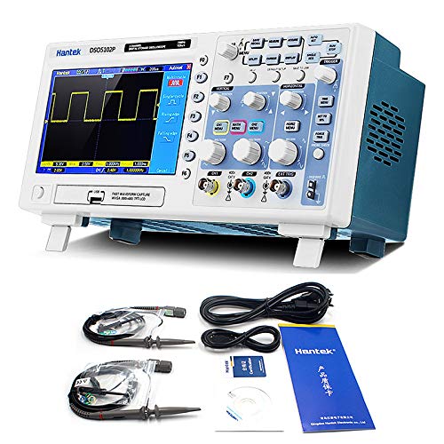 Hantek DSO5102P Osciloscopio digital, 2 canales, 1 GSa/s muestra en tiempo real, 100 MHz