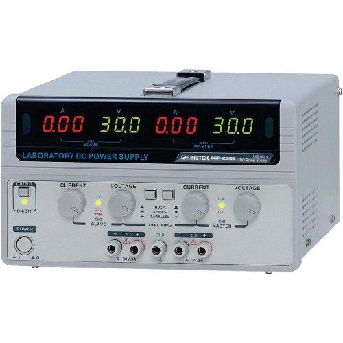 GW Instek GPS-3303-S GPS-3303-S-Fuente de alimentación de Laboratorio Ajustable (0-30 V CC, 0-3 A, 195 W, 3 Salidas)