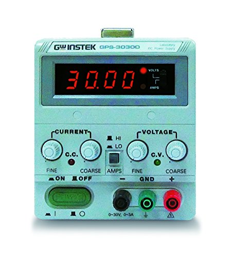 GW Instek GPS-3030D - Fuente de alimentación de corriente continua lineal (pantalla led digital de 0,5', 1 toma de salida, 30 V CC, 3 Amp, 90 W)