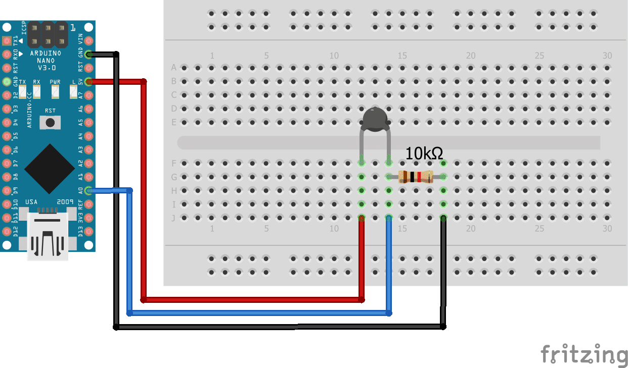 Cableado del termistor Arduino Nano