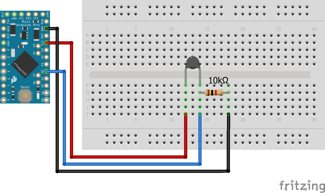Cableado del termistor Arduino Pro Mini