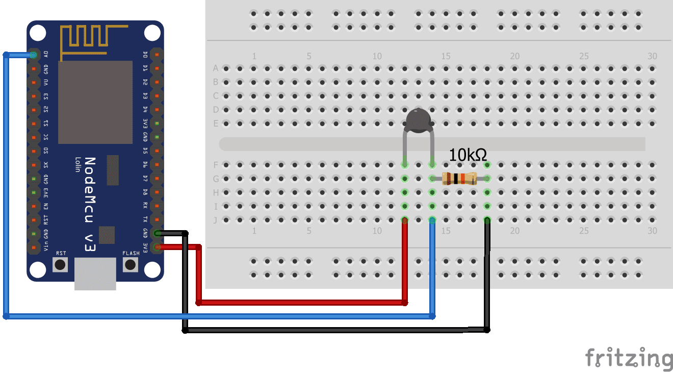 Cableado del termistor NodeMCU ESP8266