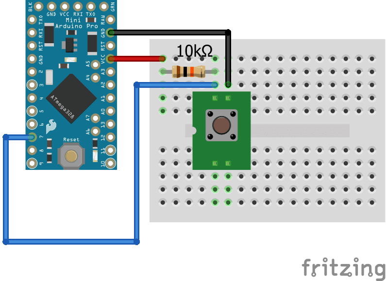 Cableado del Arduino Pro Mini Pull Resistor